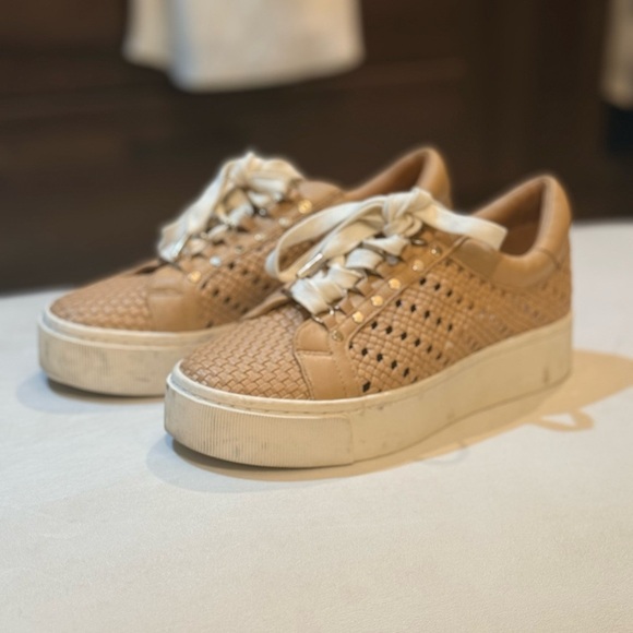 Joie Handan Woven Leather Platform Sneakers - Picture 2 of 8
